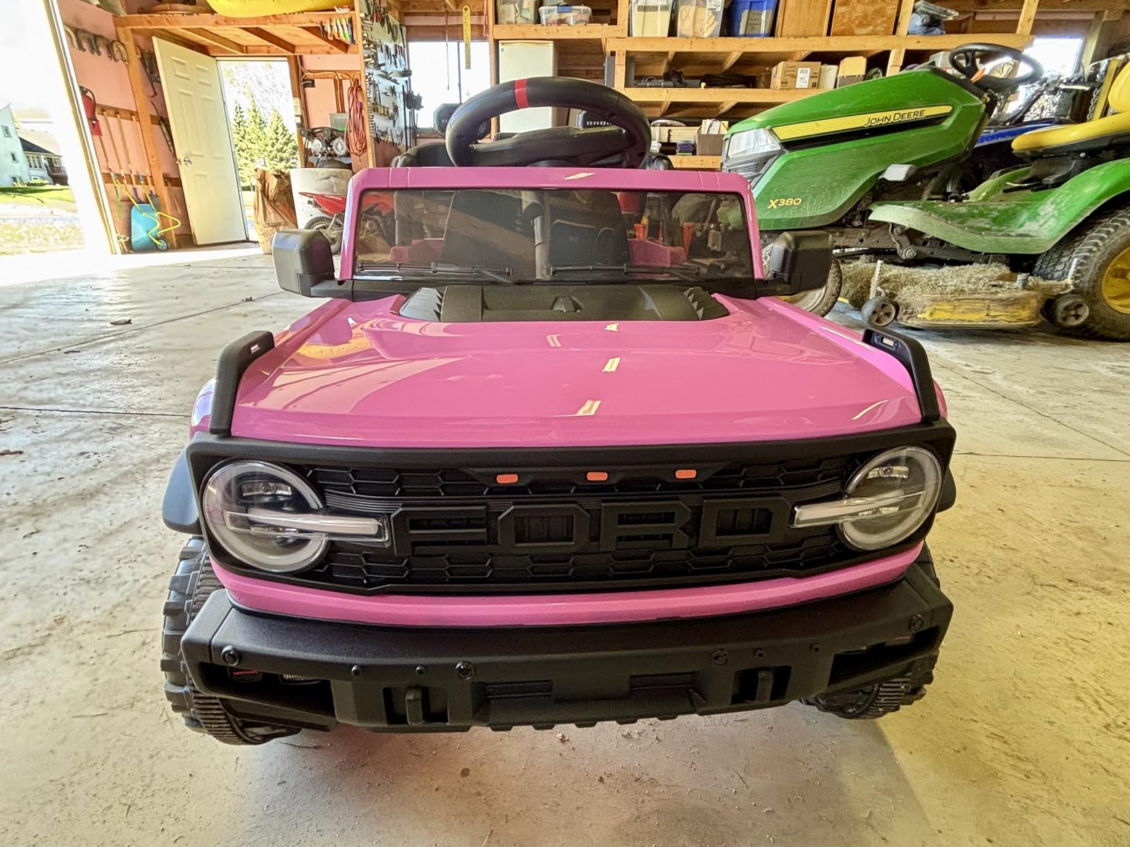 12V Licensed Ford Bronco Raptor Ride on Car for Kids, Battery Powered Electric Car for Toddlers w/Remote Control, Spring Suspension, Seat Belt, Bluetooth, Horn, LED Lights, Radio (Black) customer photo 2