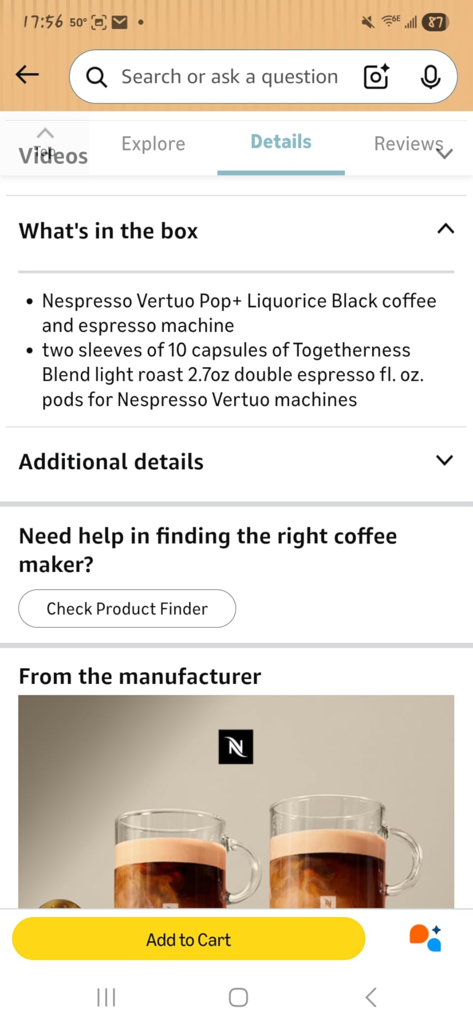 Nespresso Vertuo Pop+ Coffee and Espresso Machine by De'Longhi, Black customer photo 2
