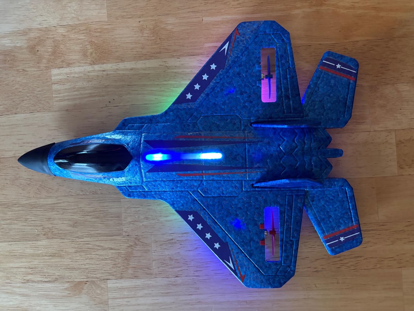 Blue RC Plane for Kids Upgrade F-22 Raptor Fighter RC Airplane Remote Control Airplane Toys 2.4 GHZ Smart 6-axis Gyro Stabilizer RTF RC Jet Aircraft Easy to Fly Outdoor Toy RC Glider for Beginners customer photo 1
