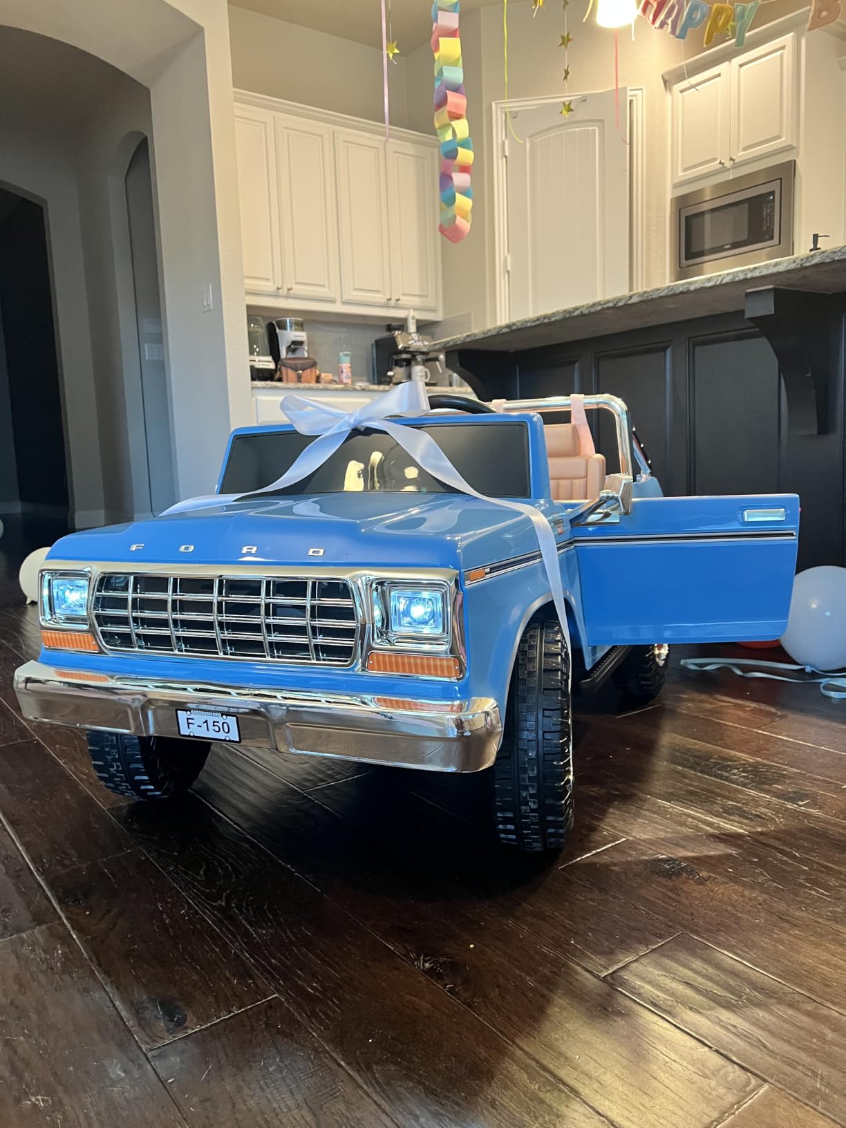 ANPABO Licensed Ford F-150 24V 2 Seater Ride on Car for Kids, Dark Blue customer photo 1