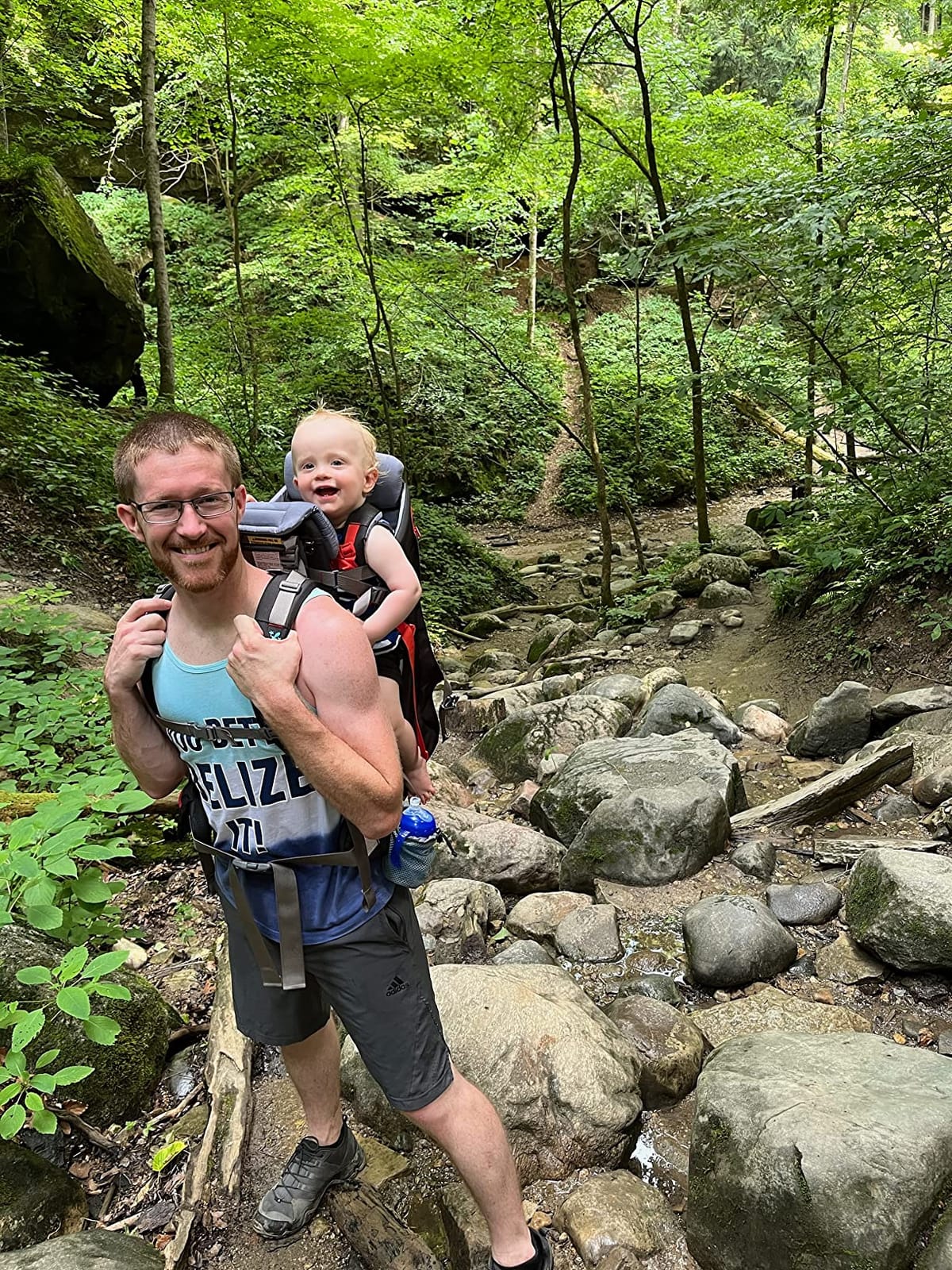 Baby Backpack Carrier, Toddler Hiking Backpack Carrier with Sunshade, Green customer photo 2