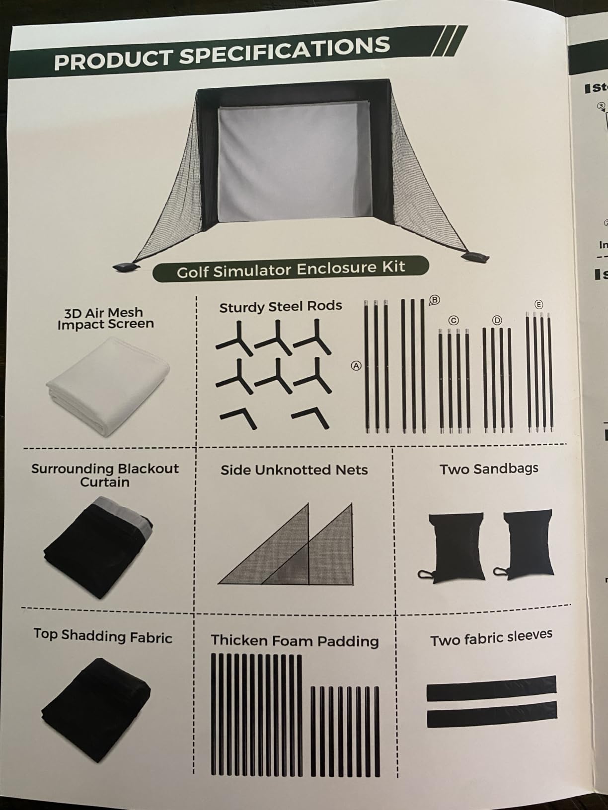 Golf Simulator Enclosure Kit with 3D Air Mesh Impact Screen (10x8x5 FT) customer photo 1
