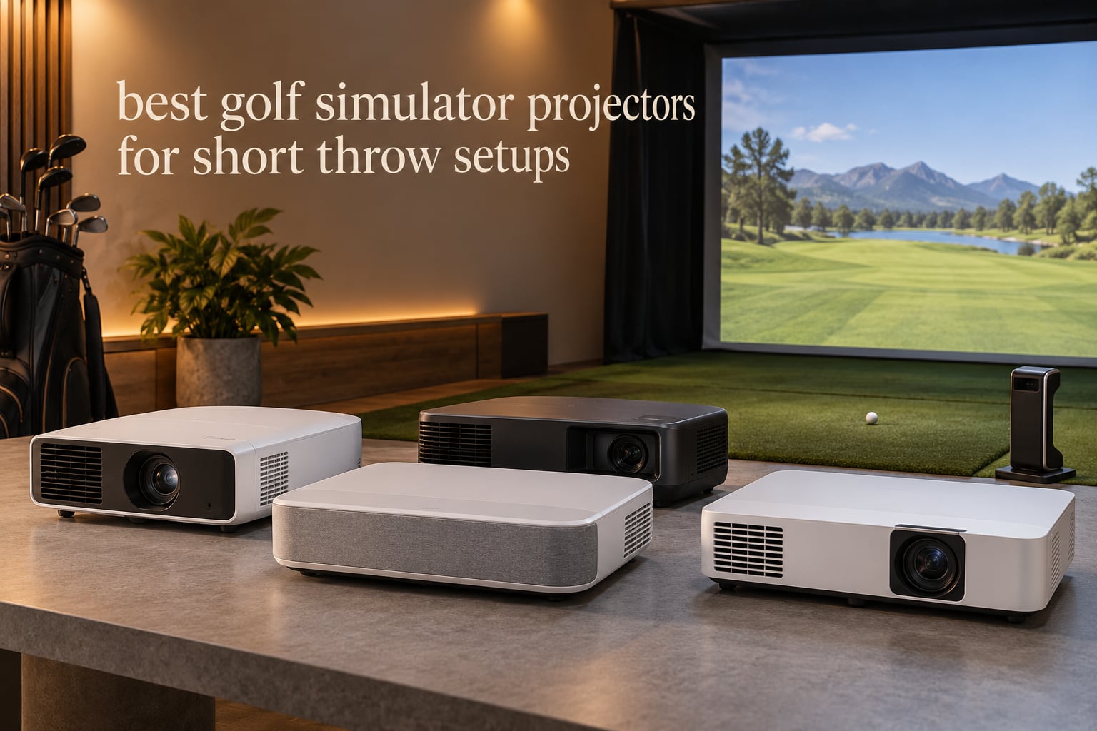 best golf simulator projectors for short throw setups